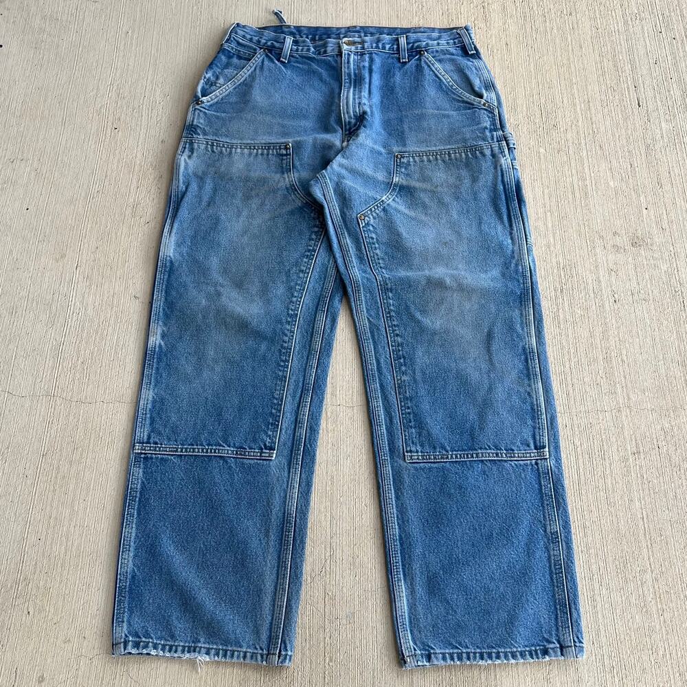 Carhartt B73 DST blue double knee work wear carpenter pants